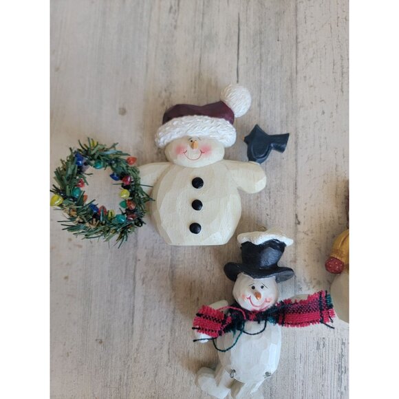 Snowman wreath bird ornament figure xmas set unique - Picture 3 of 9